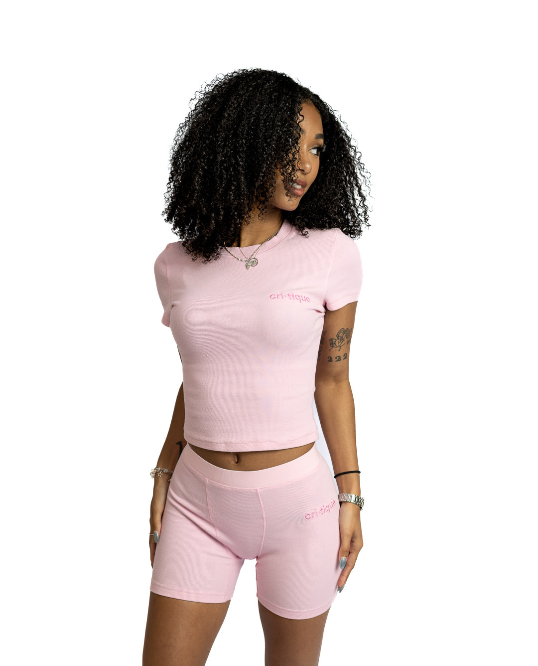 Pink Ribbed Set
